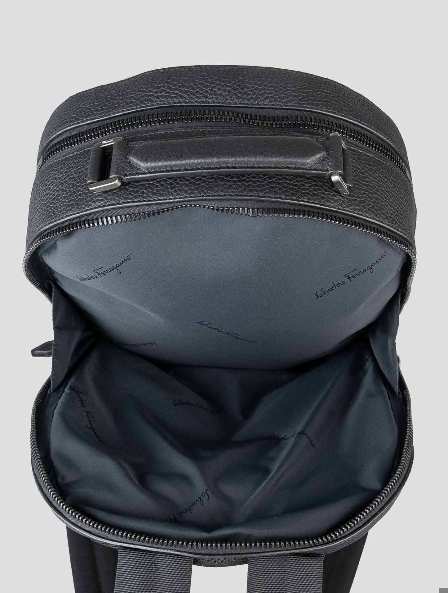 Ferragamo Black Leather Backpack Bag