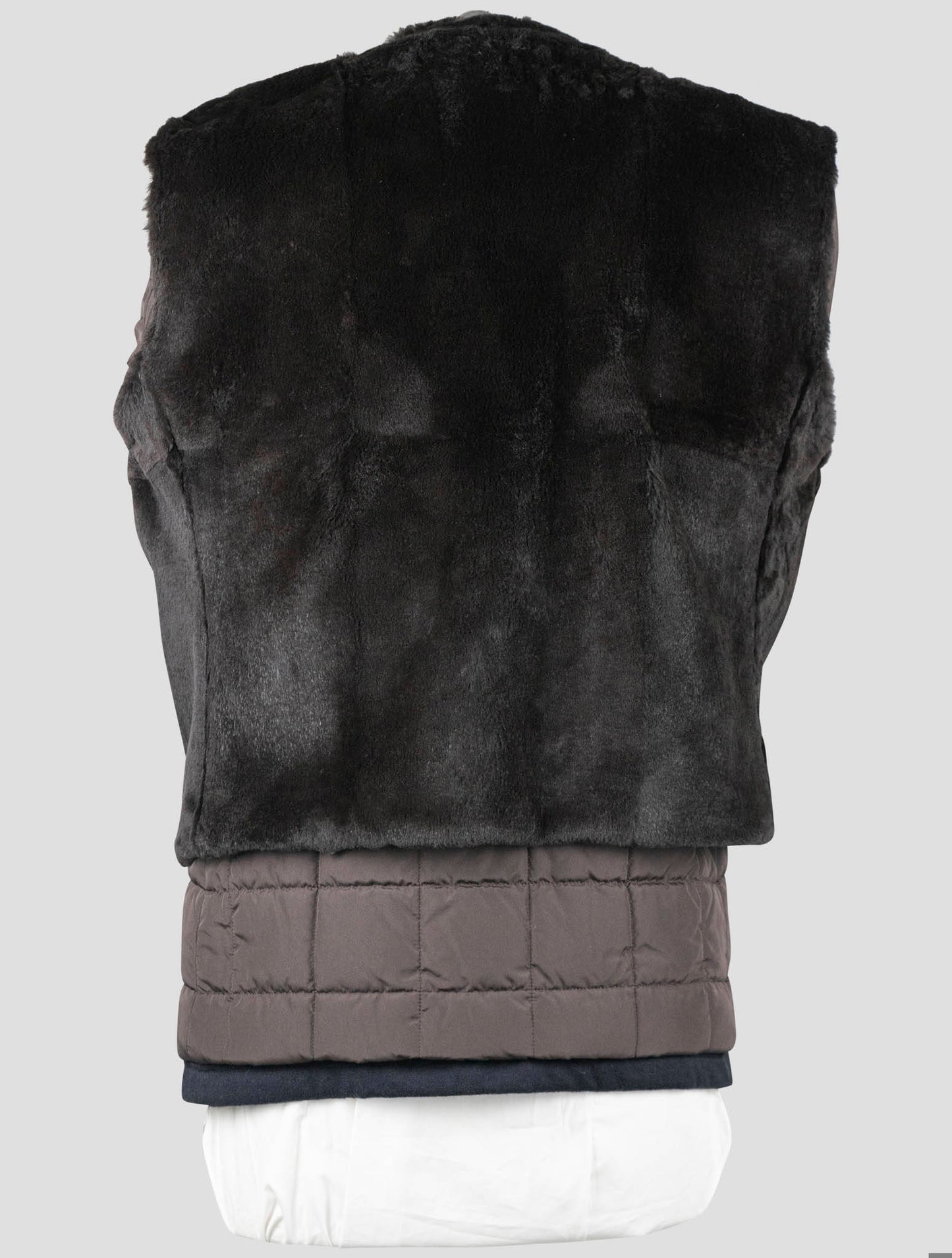 Barba Napoli Dark Blue Virgin Wool Cashmere with Lapin Fur Overcoat