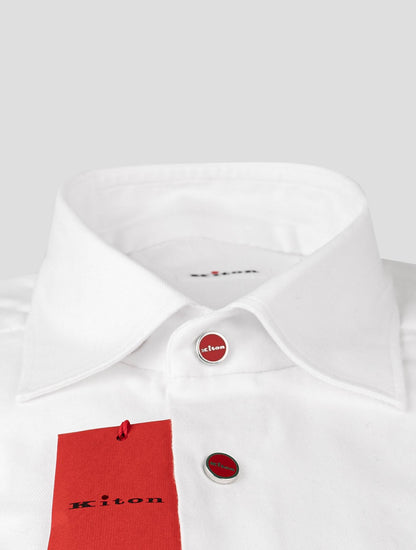 Kiton White Cotton Lyocell Shirt