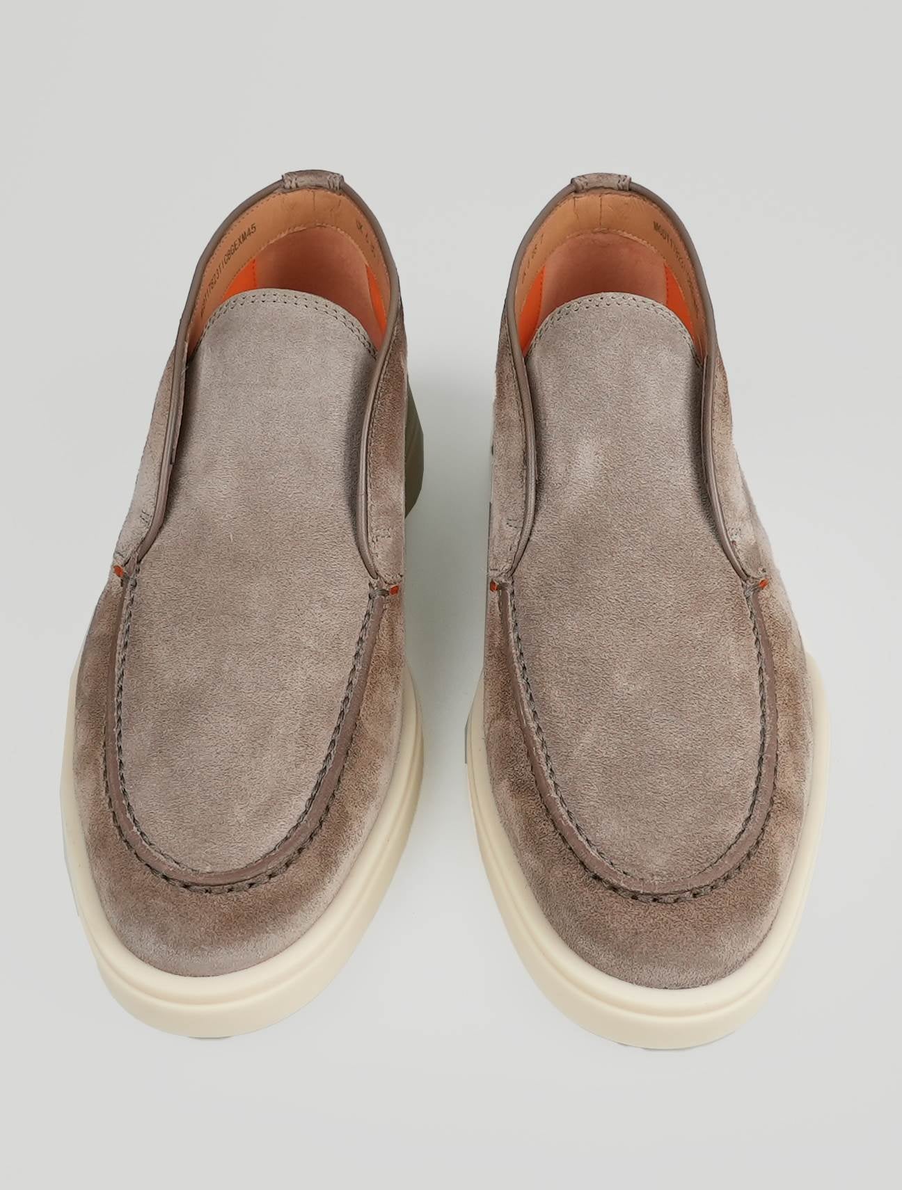 Santoni béžové kožené suede loafers