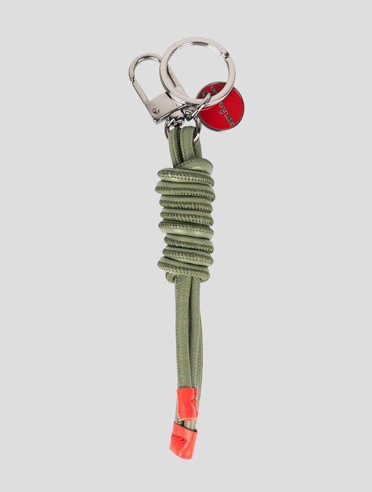 Kiton Green Leather Keychain