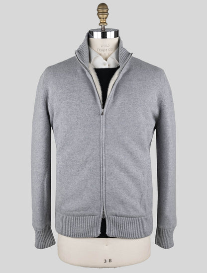 Barba Napoli Gray Cashmere Faux Fur Pl Sweater Coat