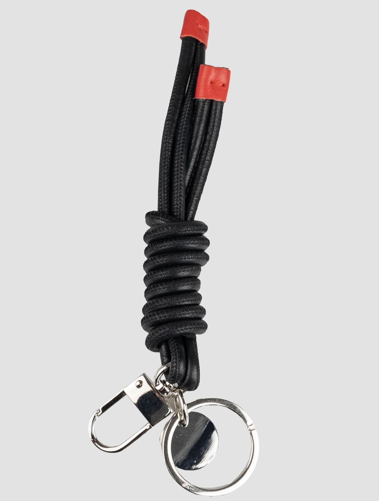 Kiton Black Leather Keychain