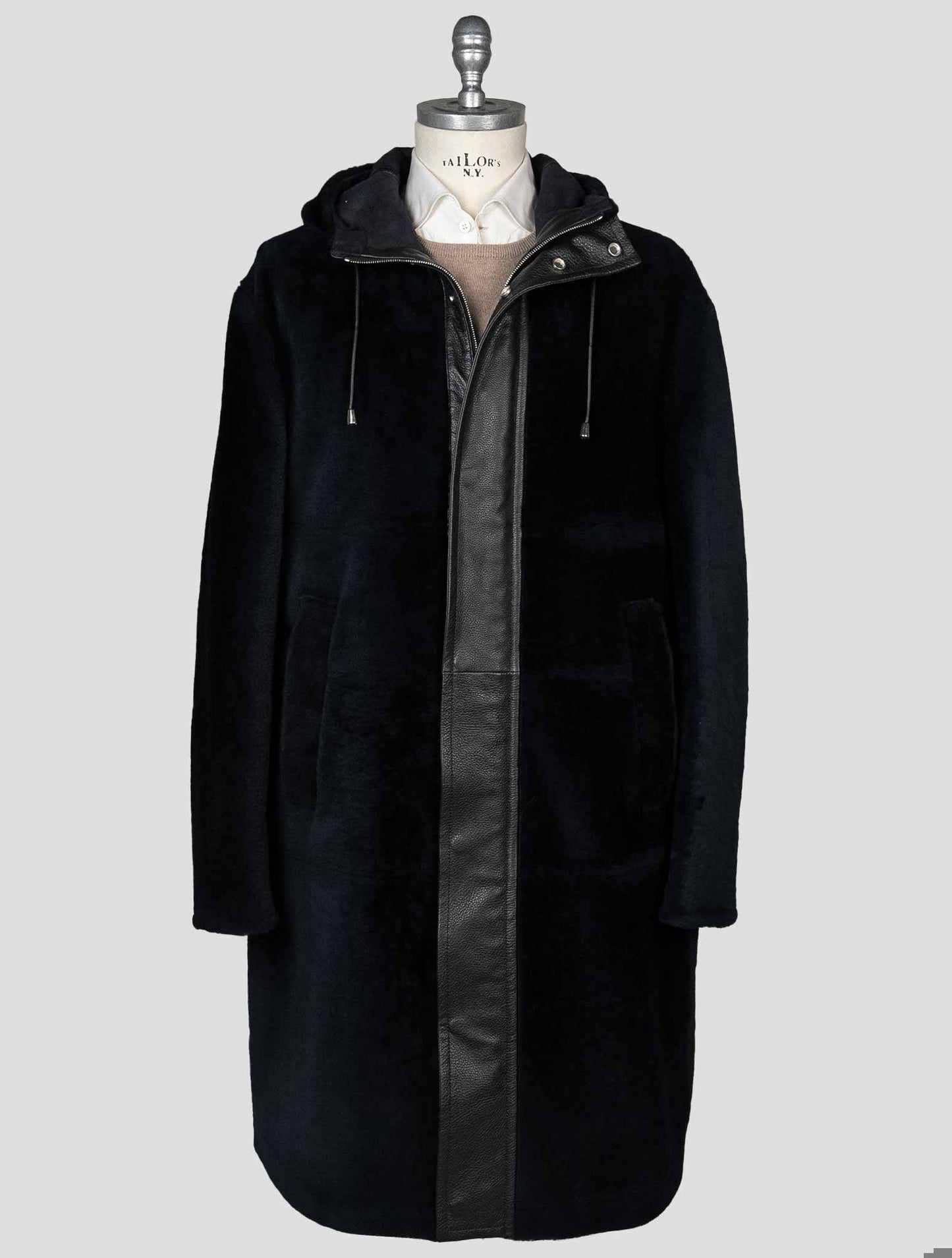 Zilli Blauer Parka-Mantel aus Schaffellleder