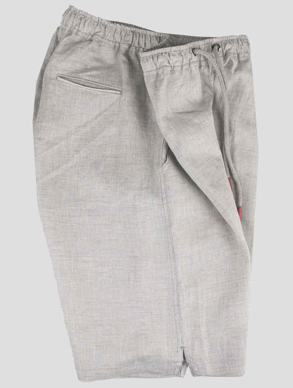 Kiton lys grå linede korte bukser