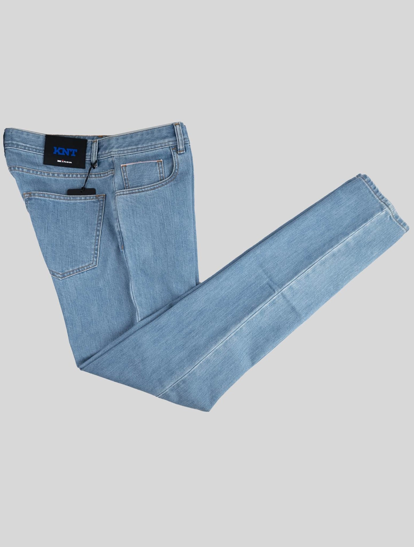 KNT Kiton Bleu Clair Coton Pe Jeans