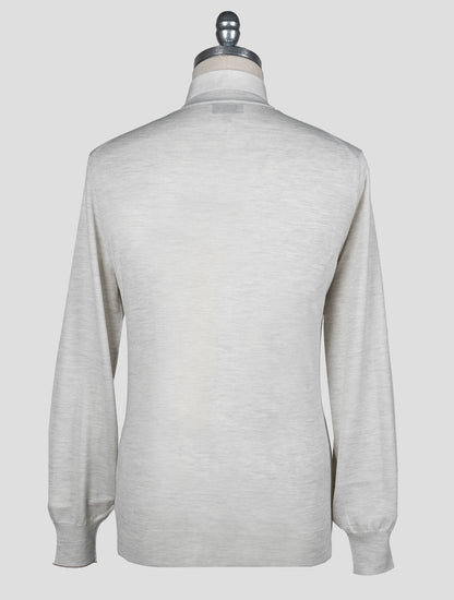 Brunello Cucinelli Beige Virgin Wool Cashmere Sweater Crewneck