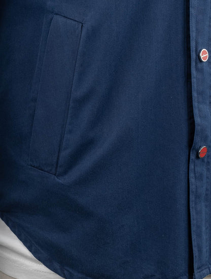 Kiton Blue Denim Cotton Linen Overshirt Mariano