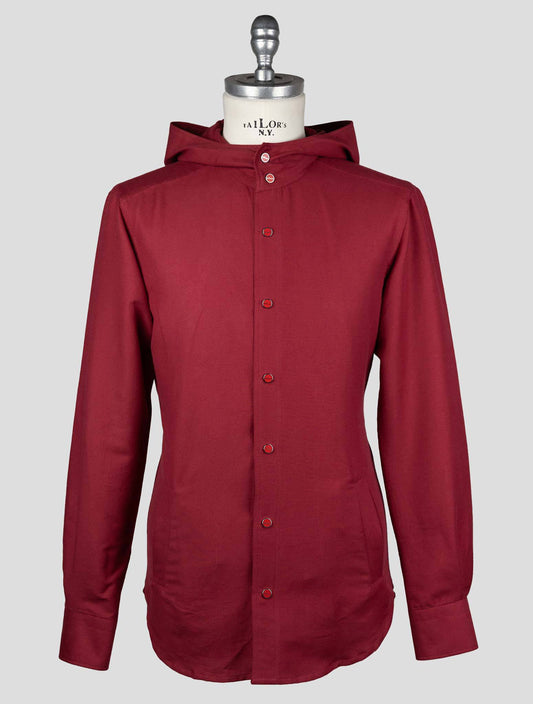 Kiton Burgundy Cotton Cashmere Shirt Mariano