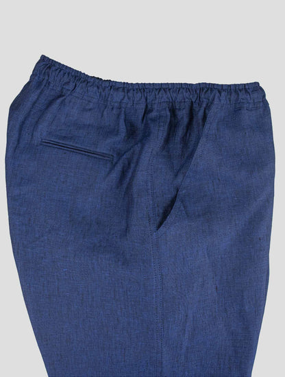 קיטון פשתן כחול מכנסיים קצרים