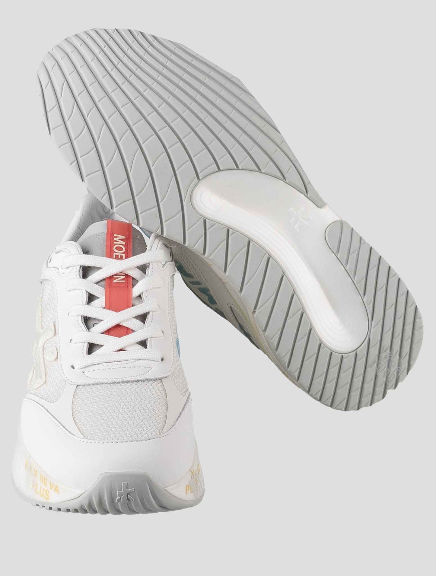 Premiata White Leather Suede Pa Sneakers
