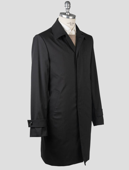 Kiton Black Virgin Wool Pa Ea Overcoat