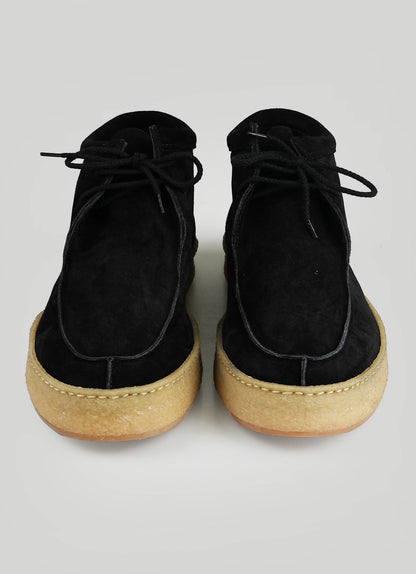 Kiton černé kožené semišové boty
