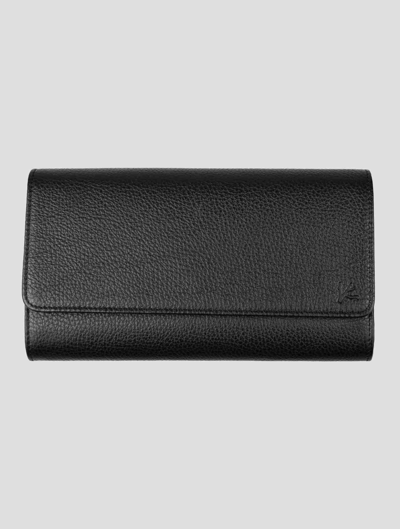 Isaia Black Leather Pochette