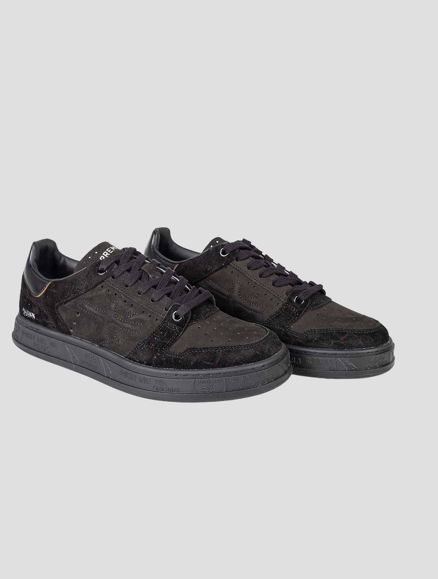 Premiata Black Leather Suede Sneakers