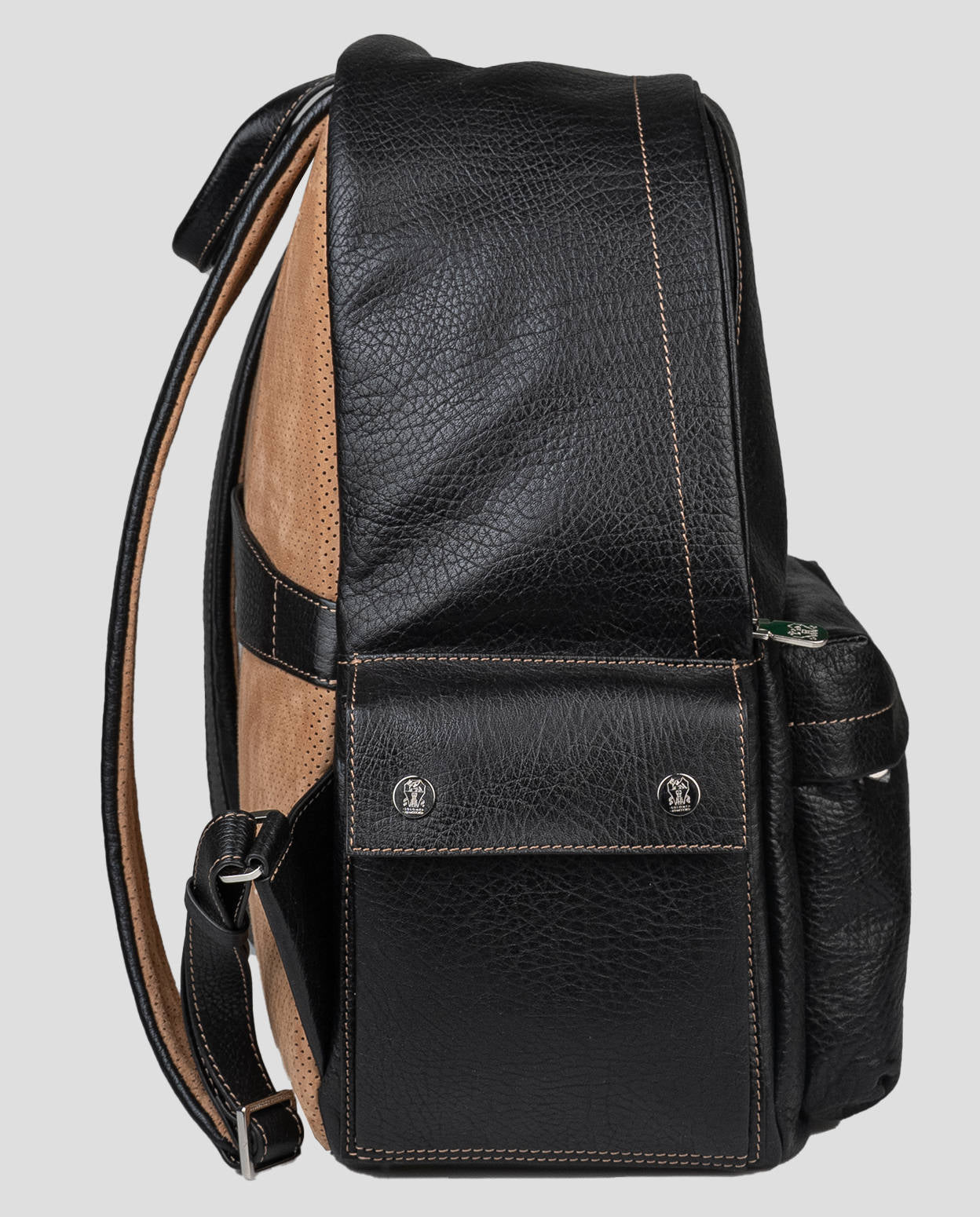 Brunello Cucinelli Rucksack aus schwarzem Leder