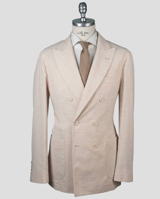 Brunello Cucinelli Beige Cotton Cashmere Blazere