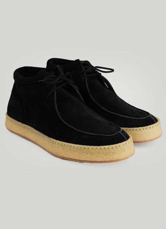 Kiton Black Leather Suede Boots