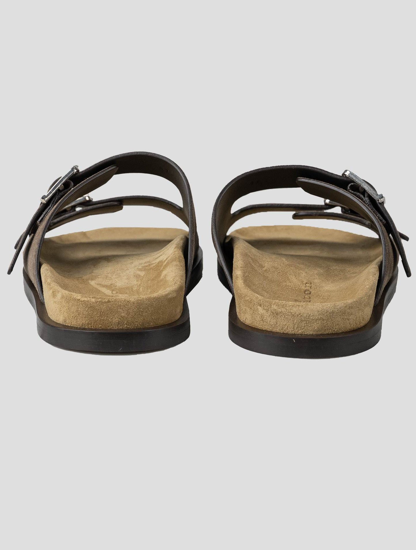 Kiton Brown Leather Suede Sandals
