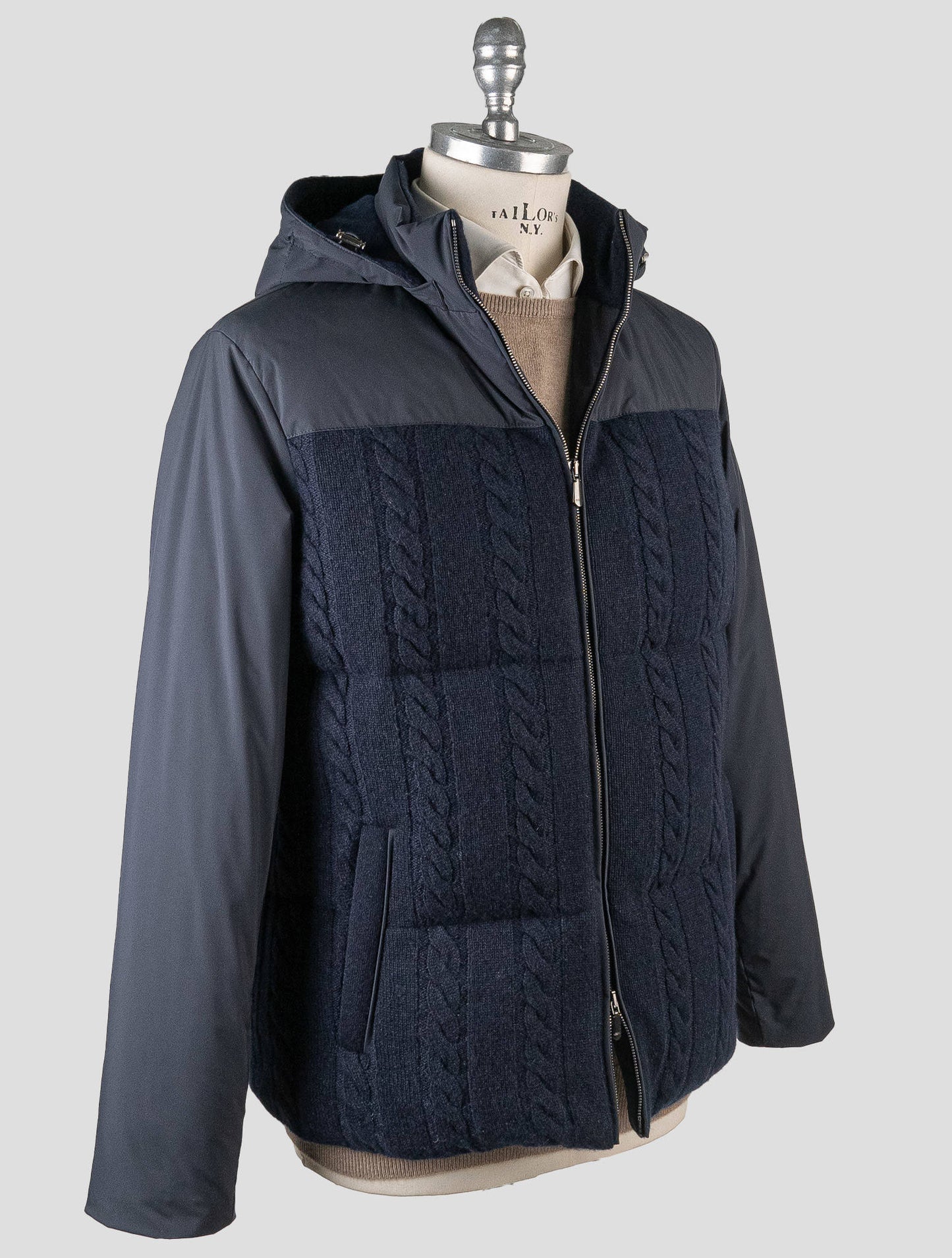 Cesare Attolini Blue Cashmere Pl Coat