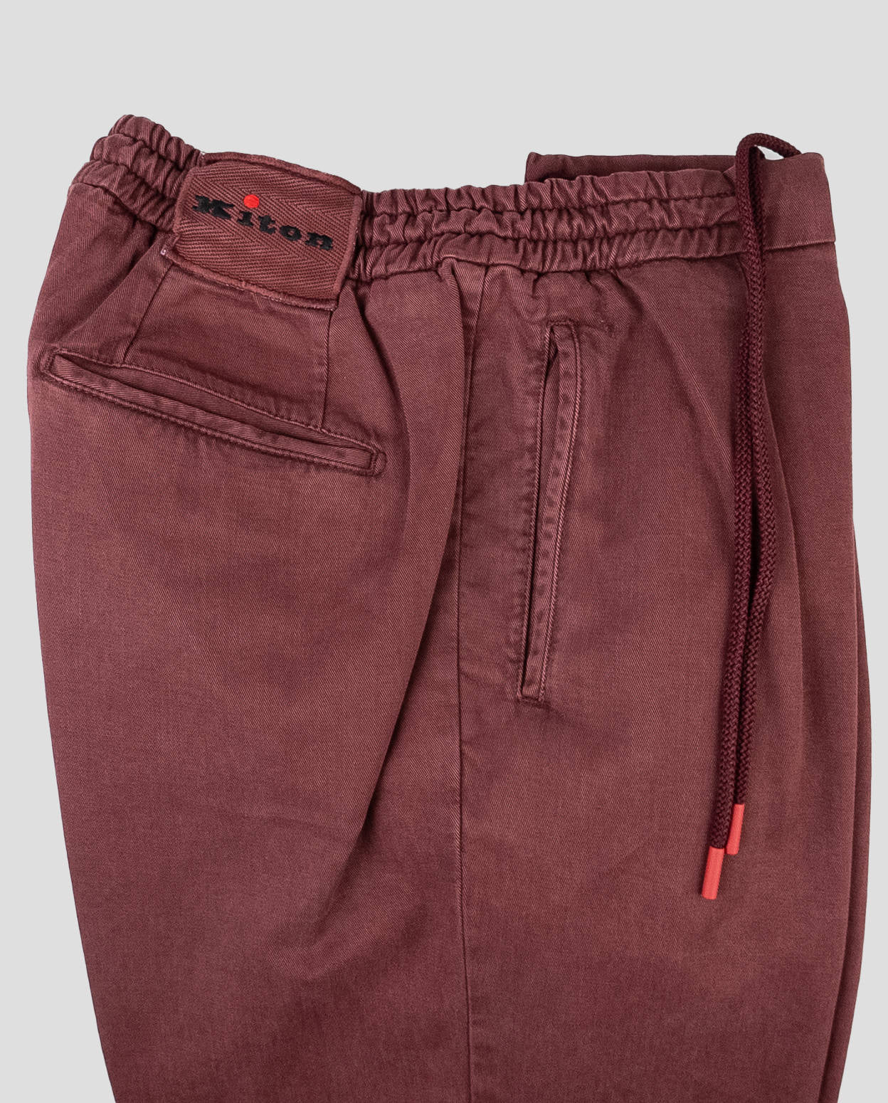 Kiton Burgundy Lyocell Cotton Ea Pants