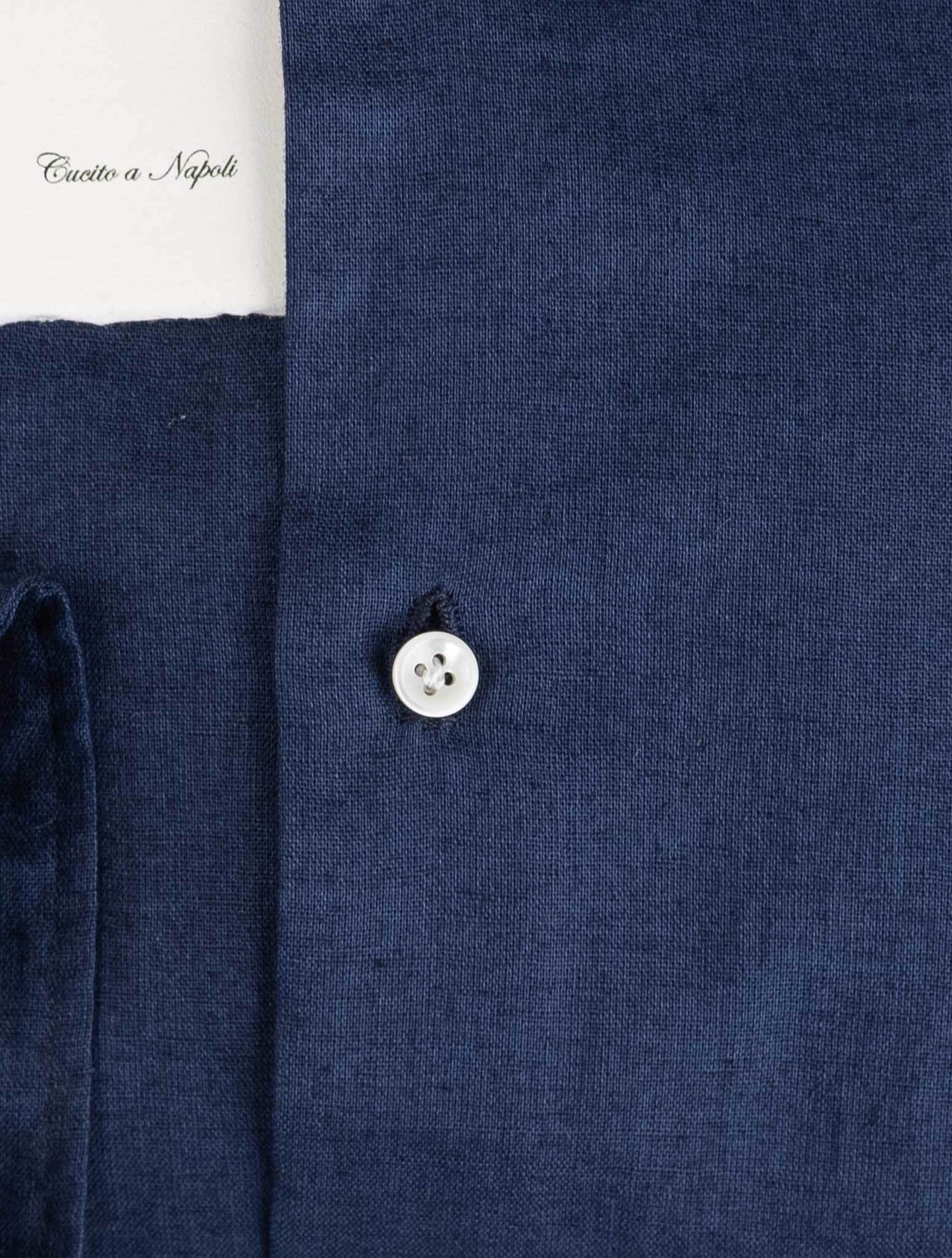 Luigi Borrelli Blaues Leinen hemd