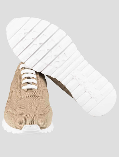 Kiton Beige Cotton Ea Sneakers