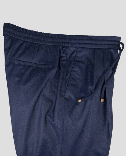 Brunello Cucinelli Pantalon en laine vierge bleu