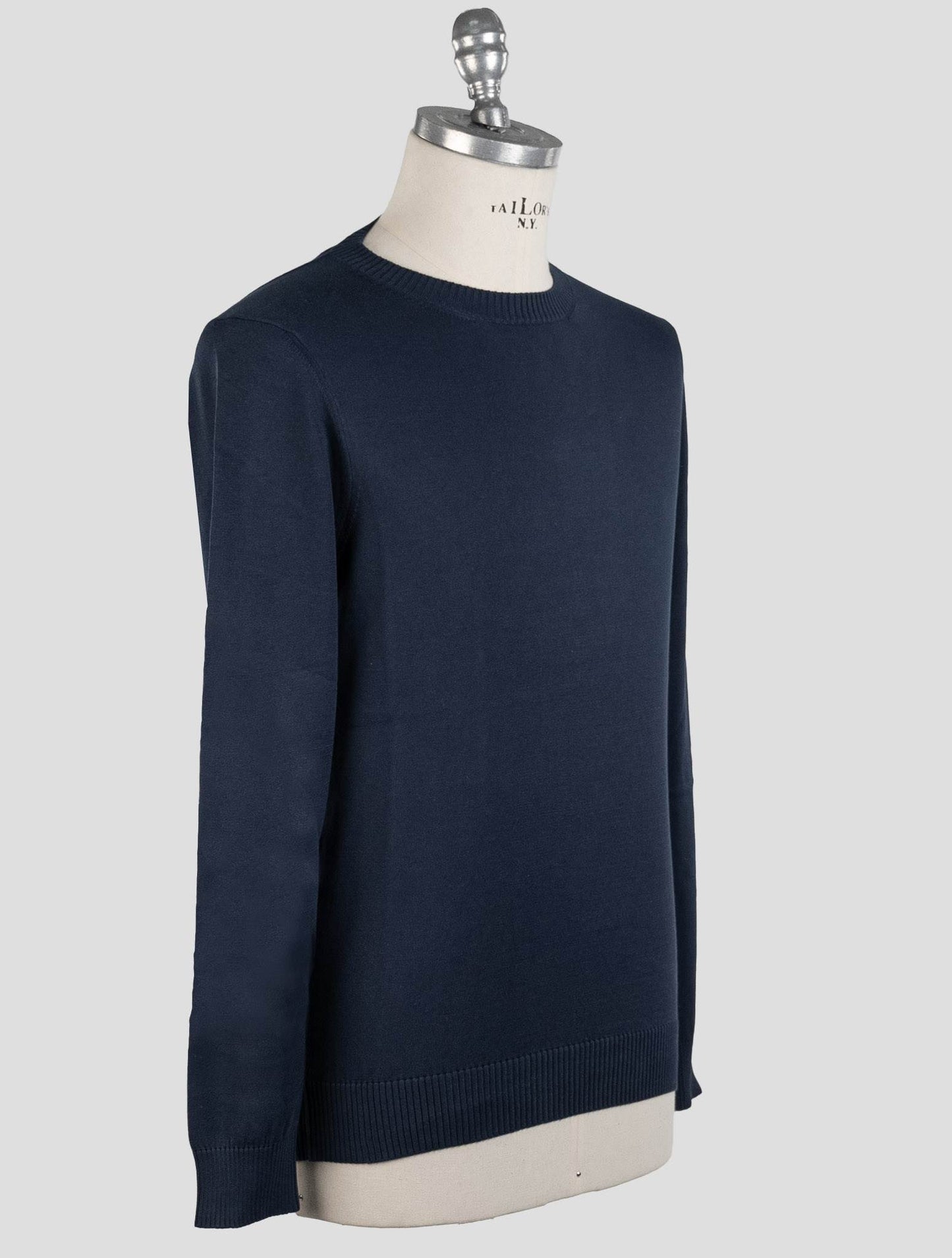 Malo Blå Navy Cotton Sweater Crewneck