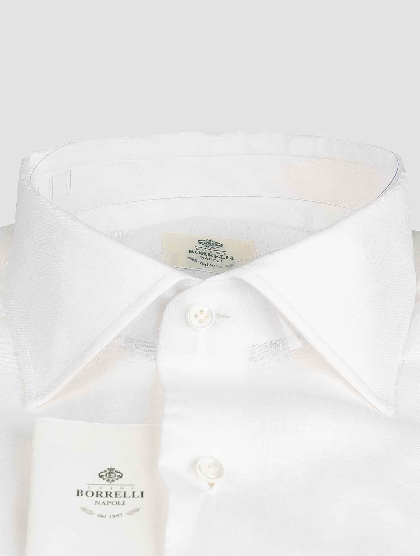 Luigi Borrelliホワイトコットンシャツ