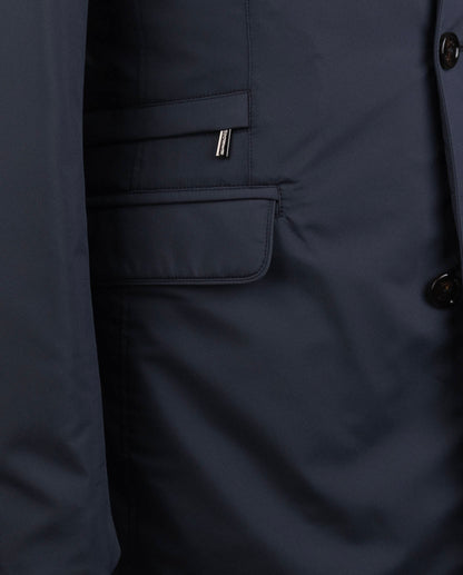 MooRER Blue Navy Pl Coat