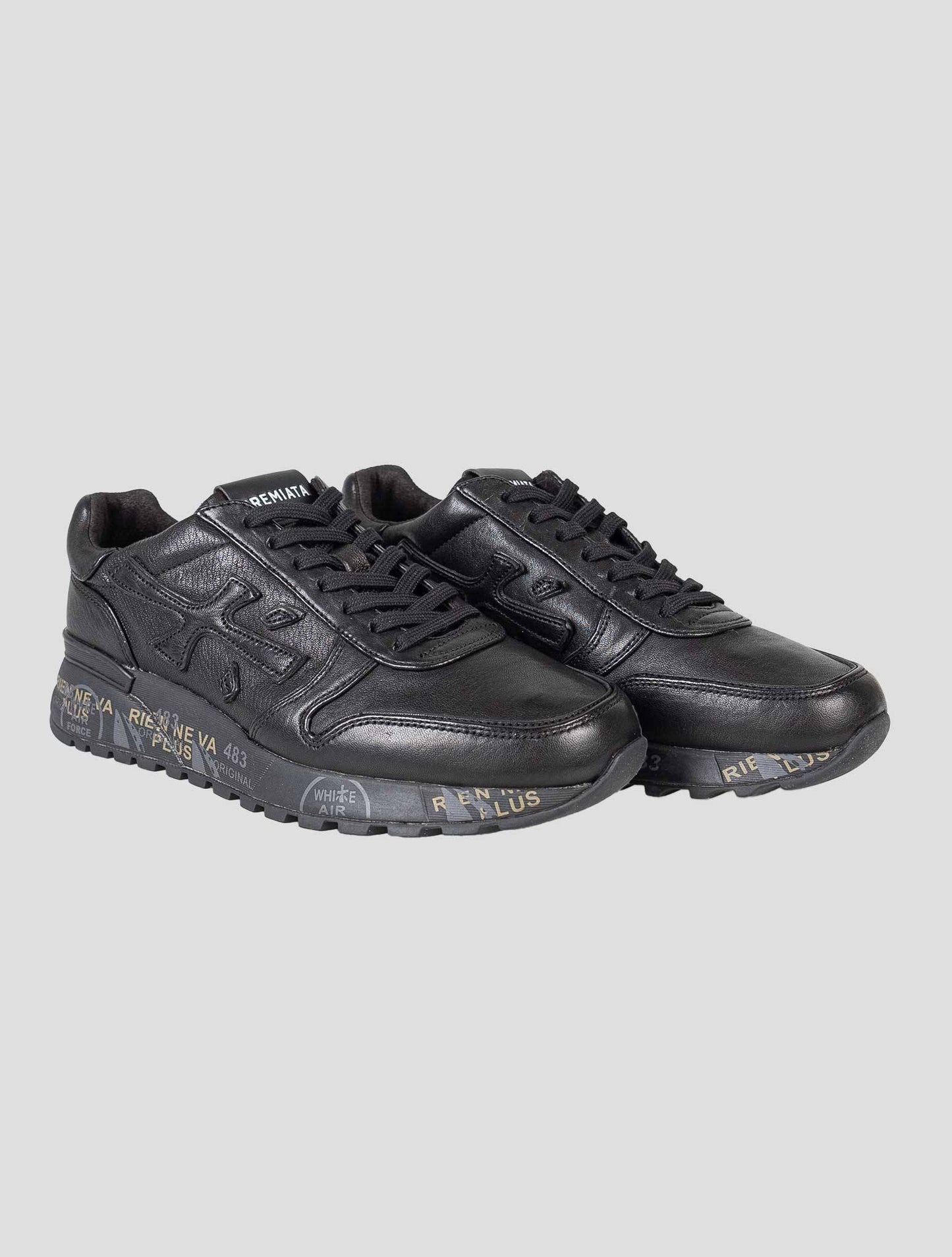 Premiata Black Leather Pu Sneakers