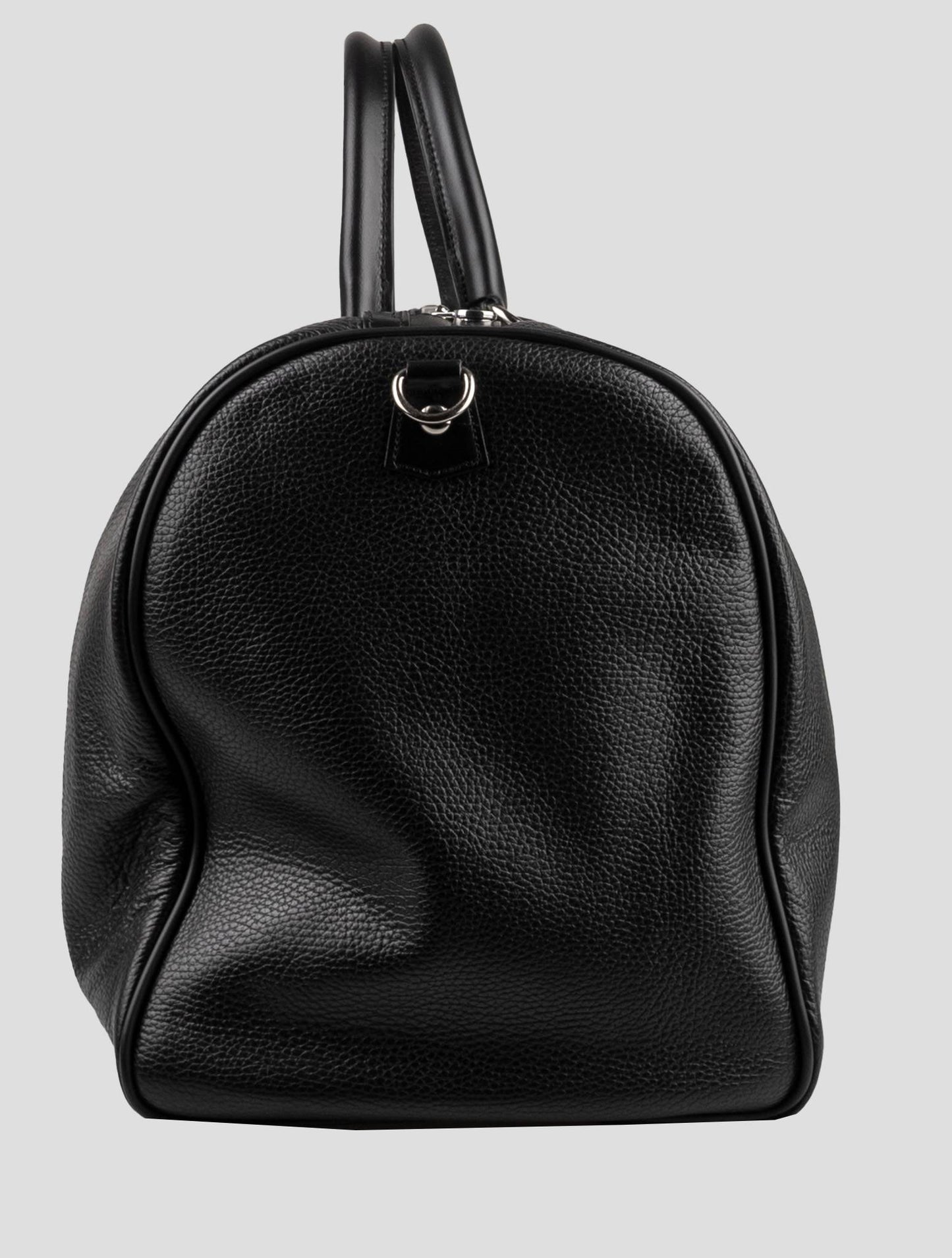 Kiton Black Leather Travel Bag