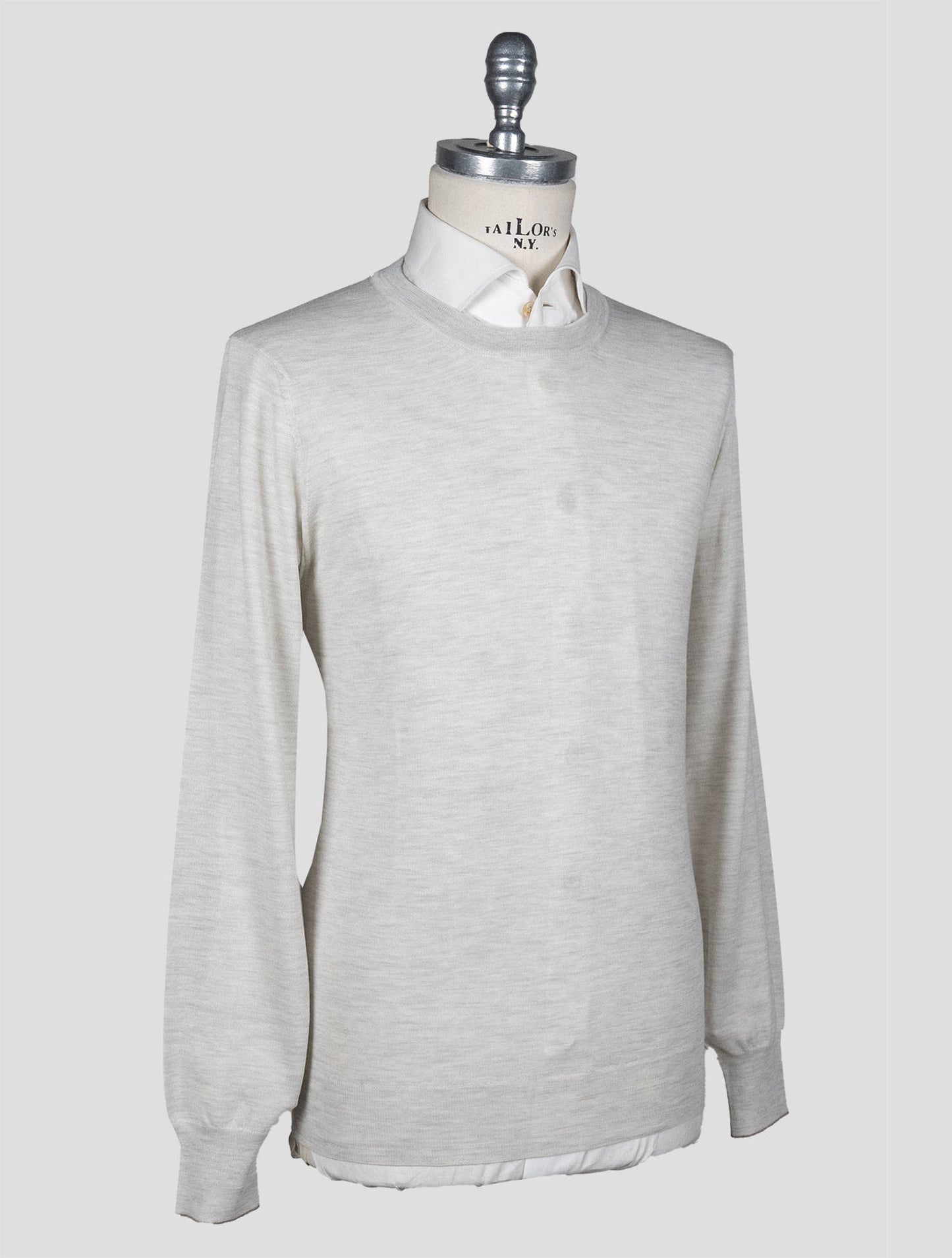 Brunello Cucinelli Beige Virgin Wool Cashmere Sweater Crewneck