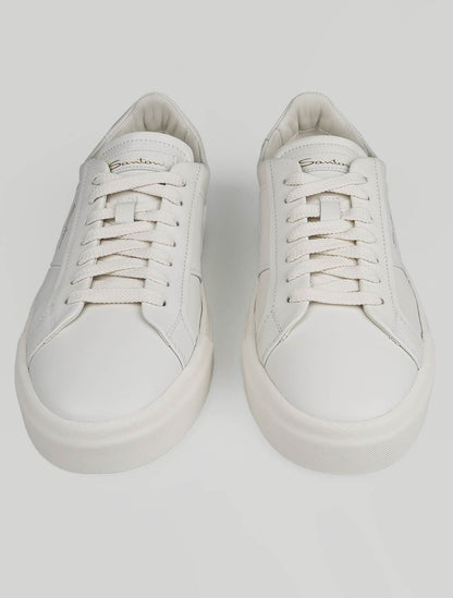 Santoni Sneakers aus weißem Leder