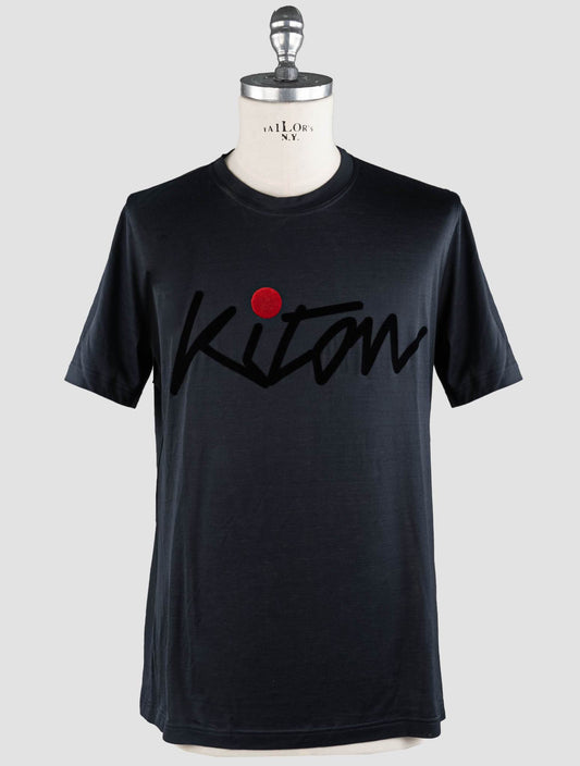 Camiseta de algodón negra Kiton