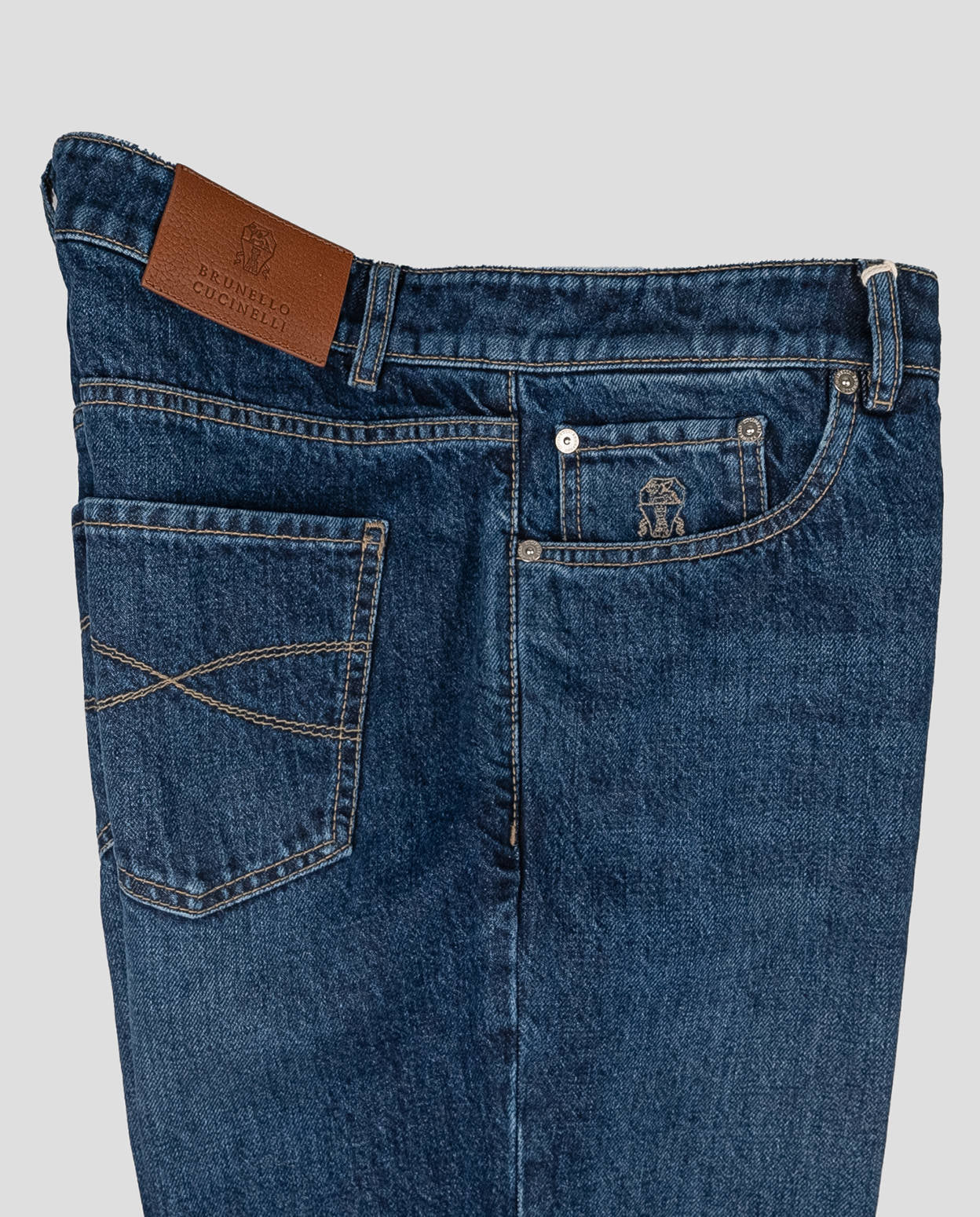 Brunello Cucinelli Jean en coton bleu