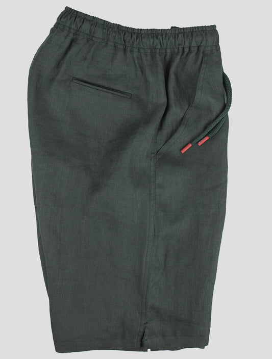 Kiton zelené plátno krátké kalhoty