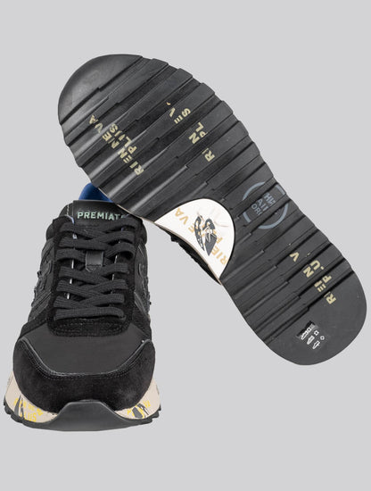 Premiata Black Leather Calf Pa Sneakers