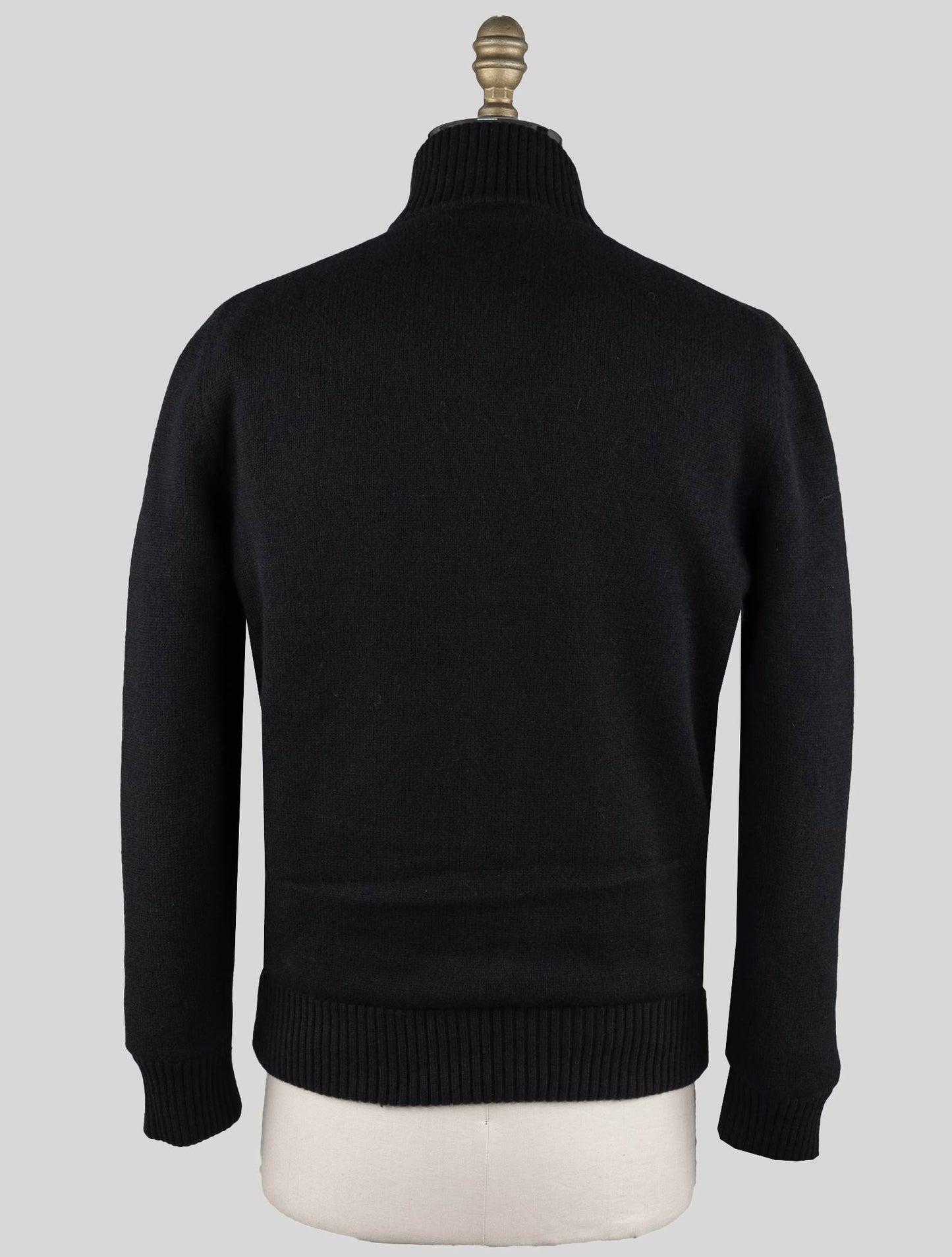 Barba Napoli Black Cashmere Faux Fur Pl Sweater Coat