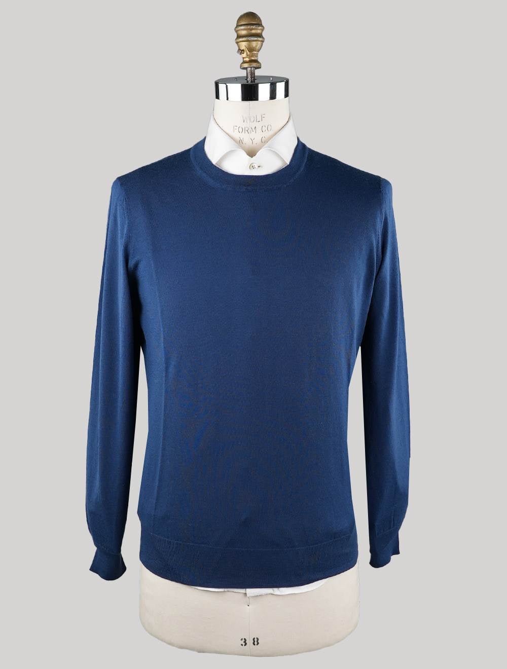 Brunello Cucinelli blå jomfru uld kashmir sweater crewneck