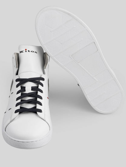Kiton hvide grå læder sneakers