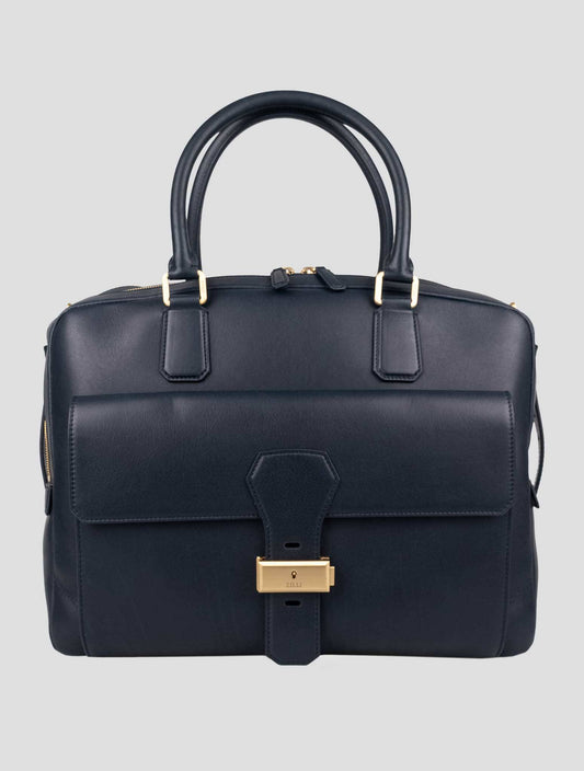 Zilli Blue Leather Briefcase