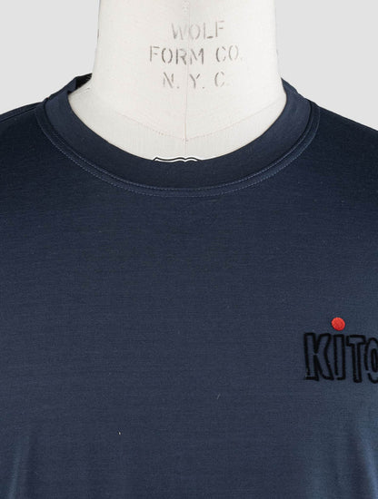 Kiton Blue Navy bavlněné tričko