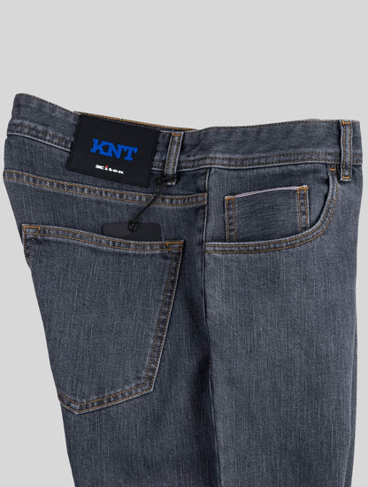 KNT Kiton Gray Cotton Pe Jeans