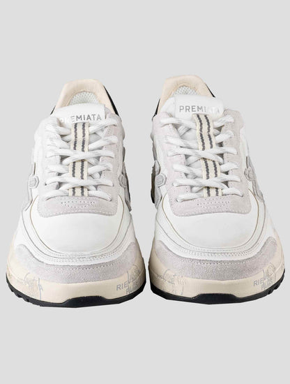Premiata White Leather Suede Pa Nylon Sneakers