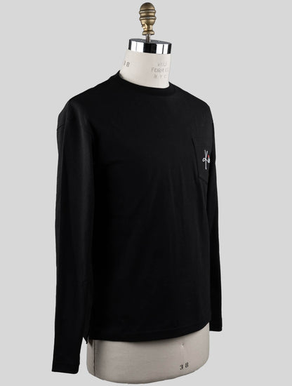 Kiton camiseta de manga larga de algodón negro