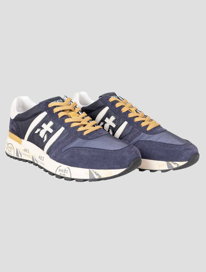 Premiata Blue Pa Leather Suede Pu Sneakers