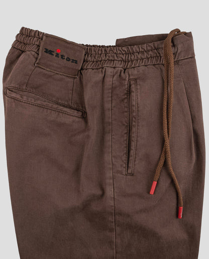 Kiton Brown Lyocell Cotton Ea Pants