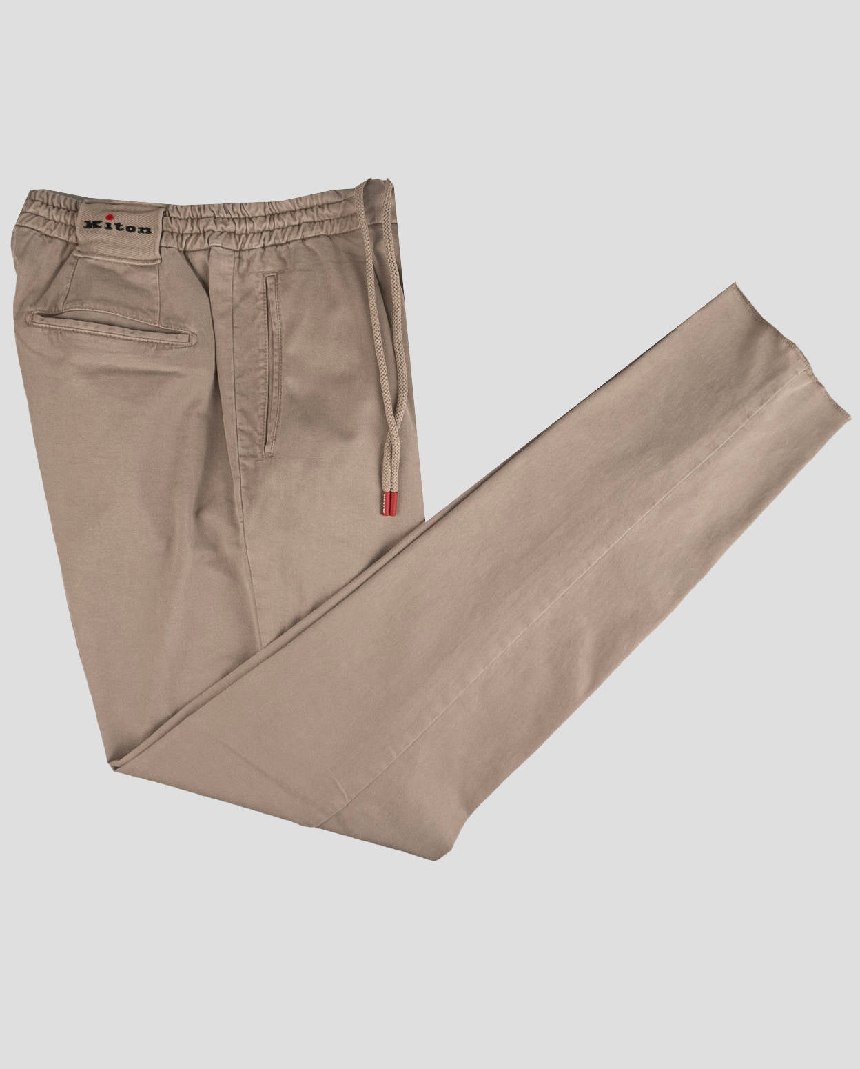 Pantalones de algodón de Lyocell en beige Kiton Ea